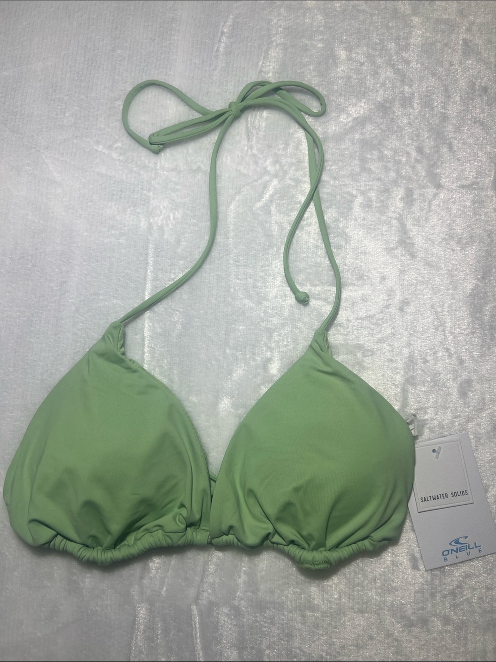 O'Neill Women's Green Triangle Bikini Top Saltwater Solids